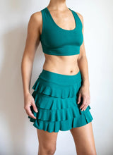 Darlene Ruffle Mini Skirt In Jasper Green