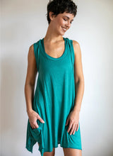 Pixie Sleeveless Hoodie Dress in Teal