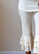 Ruffle Bloomer Capri Pants with miniskirt in Cream