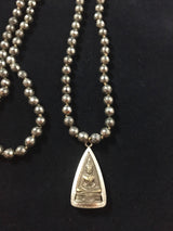 Pyrite Prayer Bead Golden Buddha Mala Neclace