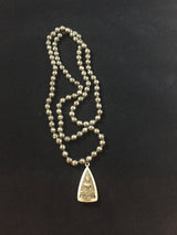 Pyrite Prayer Bead Golden Buddha Mala Neclace