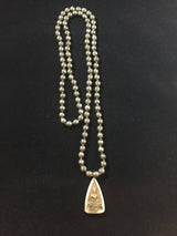 Pyrite Prayer Bead Golden Buddha Mala Neclace