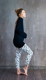 Jolie Backless Bamboo Top in Black