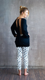 Jolie Backless Bamboo Top in Black