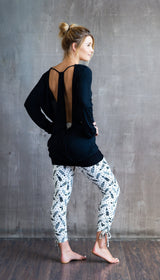 Jolie Backless Bamboo Top in Black