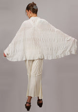 Cotton Ruched Shawl White Kundalini Yoga Wrap