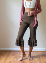 Ruffle Bloomer Yoga Flared Pants in Cream