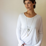 Jolie Backless Bamboo Top in White