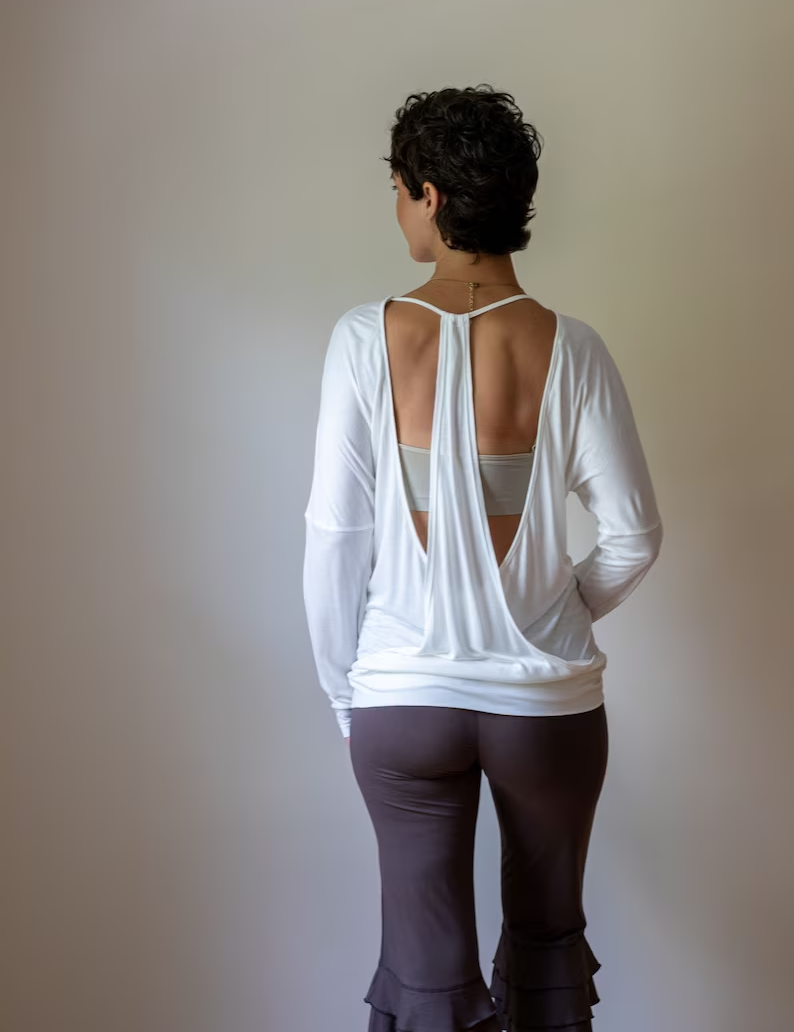 Jolie Backless Bamboo Top in White