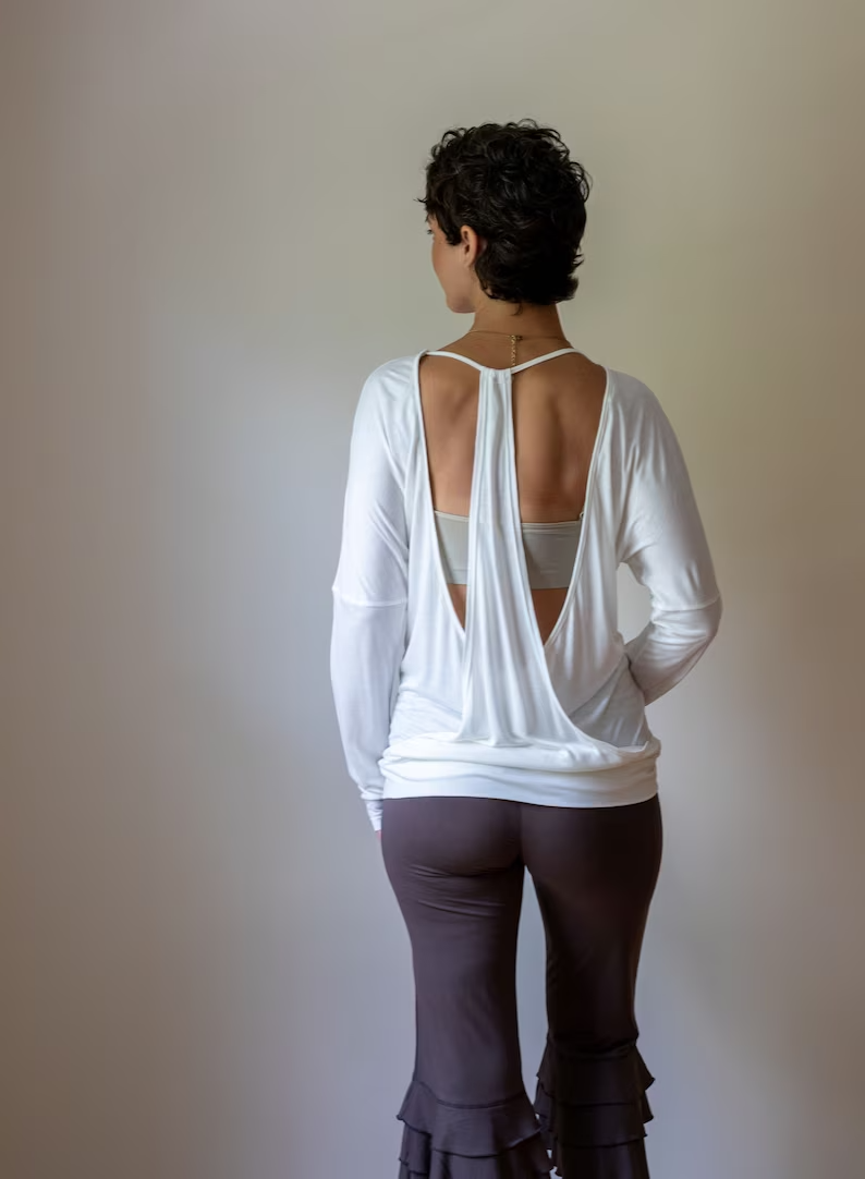 Jolie Backless Bamboo Top in White