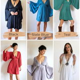 White Bell Sleeve Goddess Dress: Boho Wedding, Fairy Festival