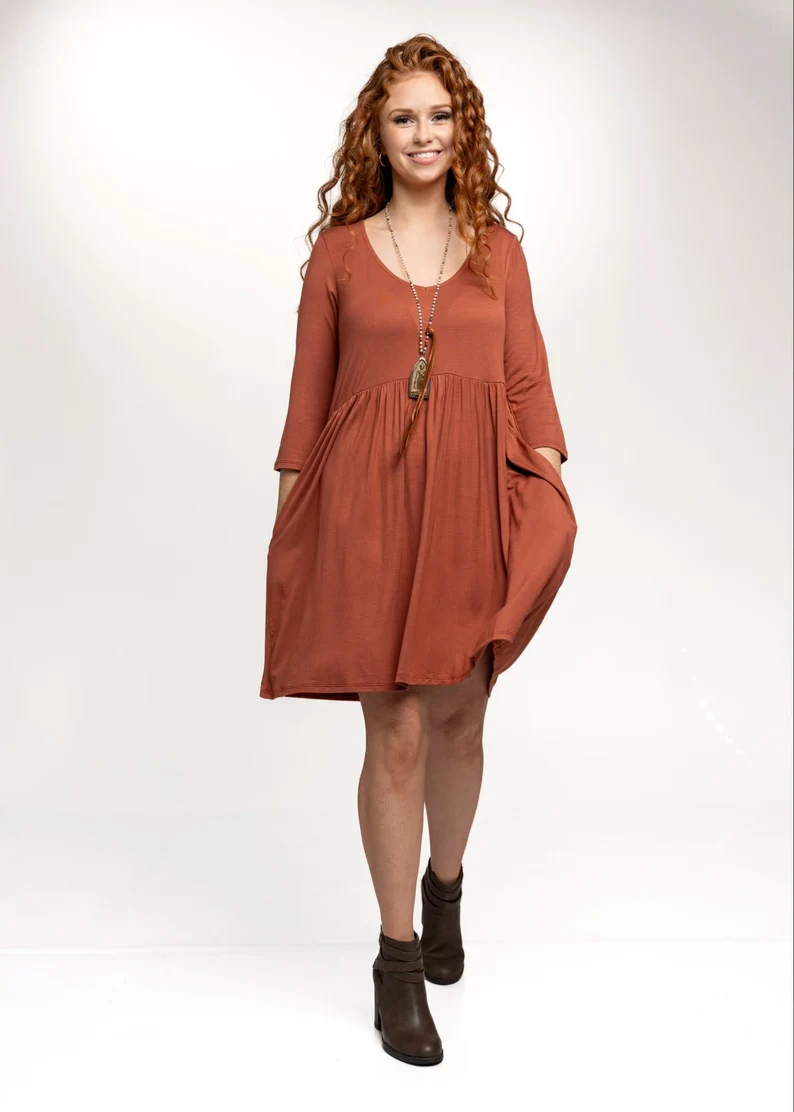 Beautifully Crafted Bamboo Dress With Pockets