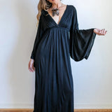 Greek Goddess Bell Sleeve Dress • Boho Priestess Maxi Gown • Empire Waist Wedding & Festival Dress