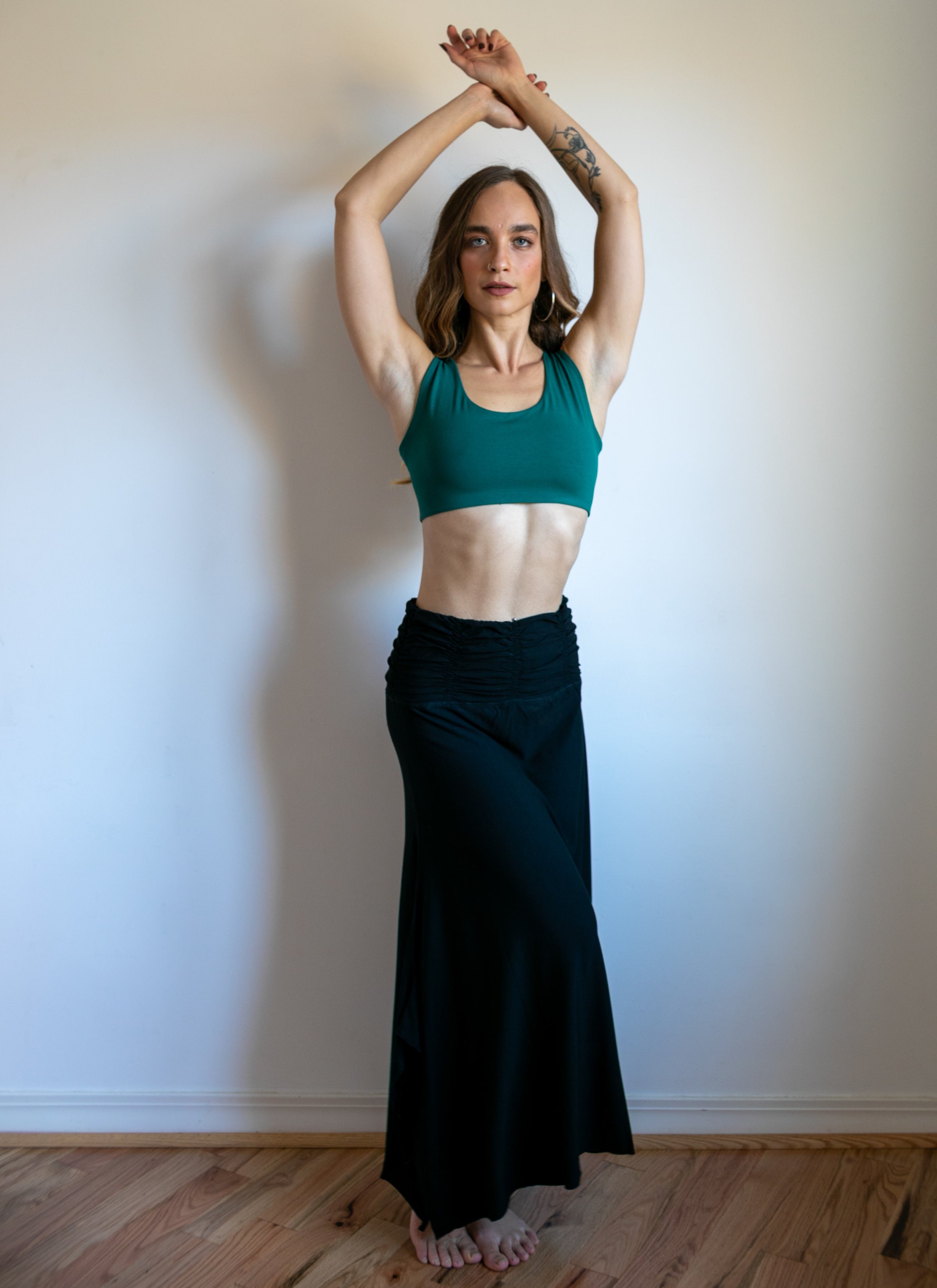  Shakti Ruched Waistband Long Maxi Skirt 1