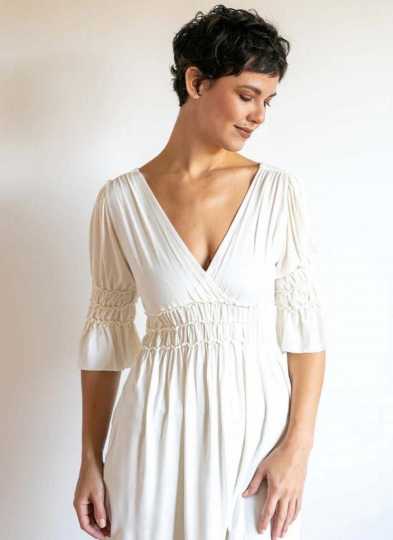Greek Goddess Sleeve Ruched Waist Boho Top Paramita Designs Greek Goddess Sleeve Ruched Waist Boho Top Paramita Designs