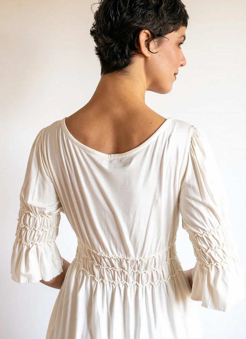 Greek Goddess Sleeve Ruched Waist Boho Top – Paramita Designs