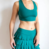 Shanti Criss Cross Back Yoga Sports Bra in Jasper Green