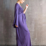 Bell Sleeve Goddess Dress – Empire Waist Boho Maxi Dress – Flowy Long Sleeve Festival Dress – Sustainable Elegant Wedding Guest Dress