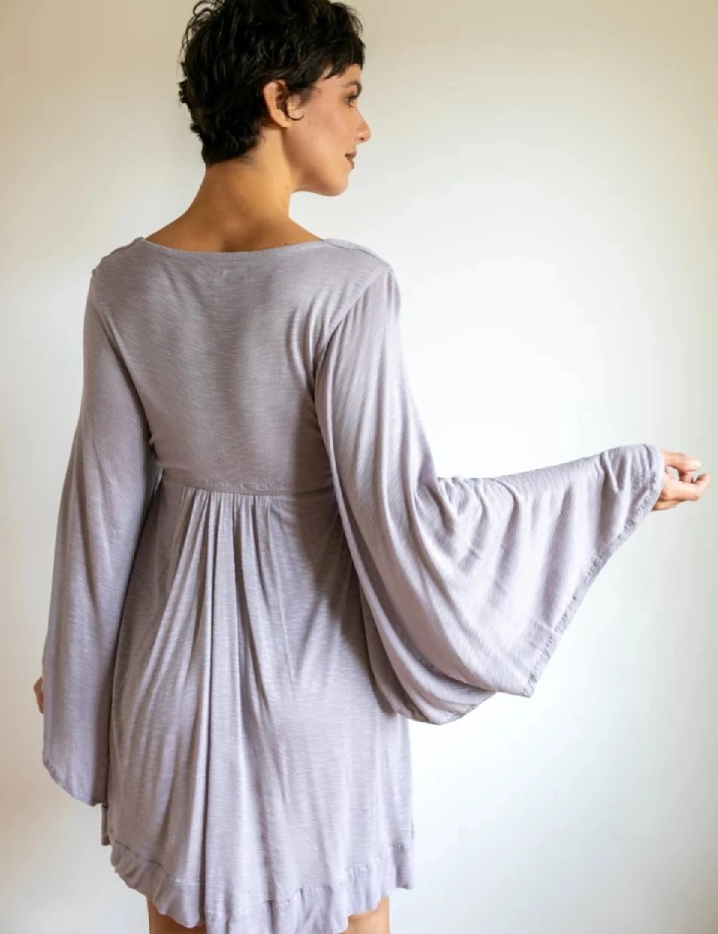 Ash Bell Sleeve Goddess Dress: Boho Festival Party Dress