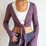 Indigo Ballet Wrap Jacket: Yoga Cover-Up Top