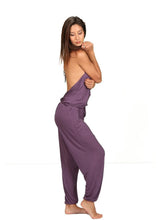 Women's One-piece Cowl Neck Halter Top Backless Yoga Jumpsuit / Romper / Onesie in Black