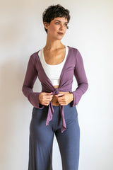 Mocha Ballet Wrap Jacket: Rayon Yoga Shrug
