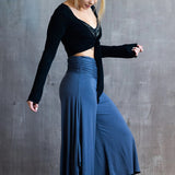 Indigo Ballet Wrap Jacket: Yoga Cover-Up Top