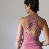 Faith Strappy Yoga Tank Top with Built in Bra in White