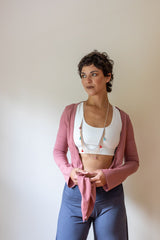 Mocha Ballet Wrap Jacket: Rayon Yoga Shrug