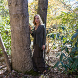 Lydia Long Ruffle Maxi Skirt In Black