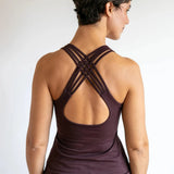 Faith Strappy Yoga Tank Top with Built in Bra in White