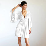 Bell Sleeve White Dress: Boho Greek Goddess Wedding Fairy Festival