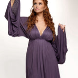 Emerald Green Bell Sleeve Dress: Boho Fairy Festival Rayon Gown