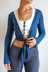 Mocha Ballet Wrap Jacket: Rayon Yoga Shrug