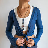 Indigo Ballet Wrap Jacket: Yoga Cover-Up Top