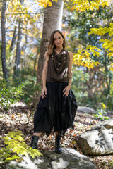 Blooming Lotus Multiple Ties Adjustable Length Skirt In Oatmeal