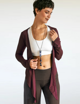 Ballet Wrap Jacket: Women's Tie Front Blouse - Burgundy