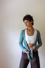 Mocha Ballet Wrap Jacket: Rayon Yoga Shrug
