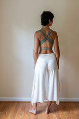 Shanti Criss Cross Back Yoga Bra | Crop Top | Tank Top in Sage Green