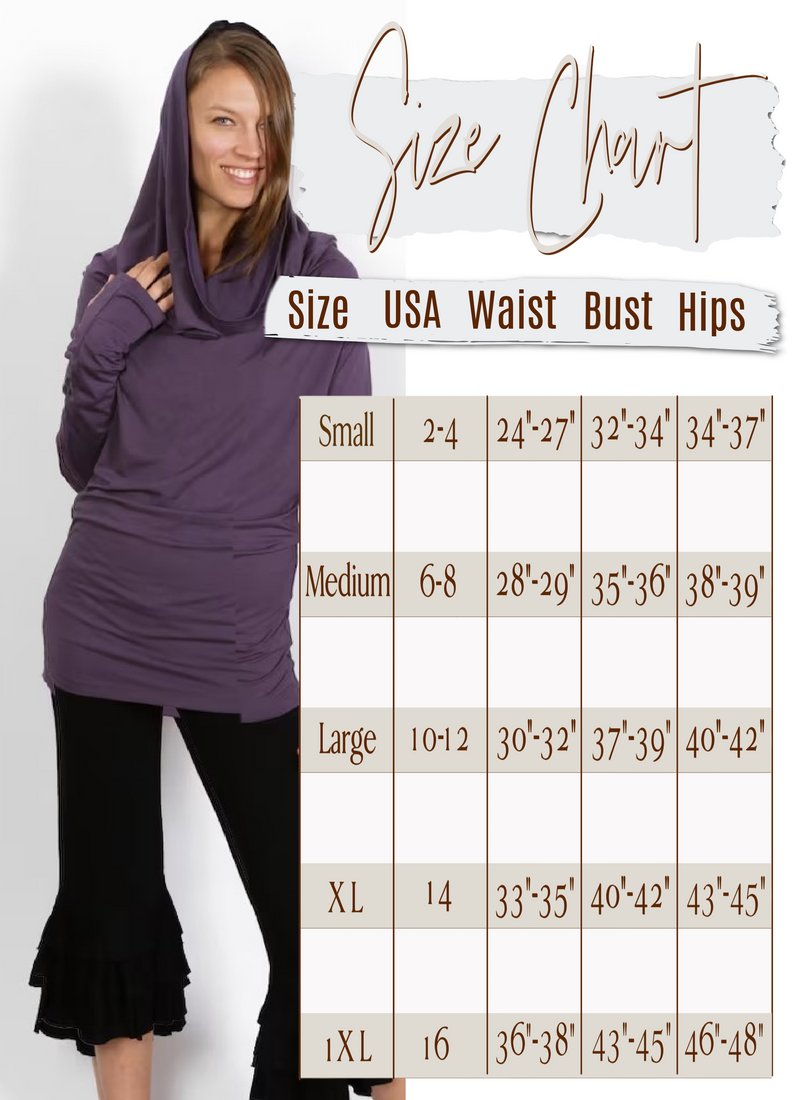 Cowl Neck Hoodie Shirt with Thumbholes in Amethyst