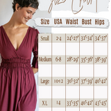 Goddess Sleeve Ruched Empire Waist Top in Burgundy