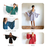 Bell Sleeve Goddess Boho Dress in Red
