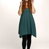Pixie Sleeveless Hoodie Fairy Dress in Jasper Green