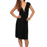 Sexy V Neck Empire Waist Knot Front Wrap Dress