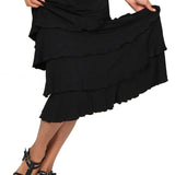 Lydia Long Ruffle Maxi Skirt In Black