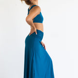 Criss Cross Back Yoga Bra Horizon Blue Crop Top