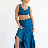 Criss Cross Back Yoga Bra Horizon Blue Crop Top