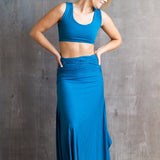 Criss Cross Back Yoga Bra Horizon Blue Crop Top