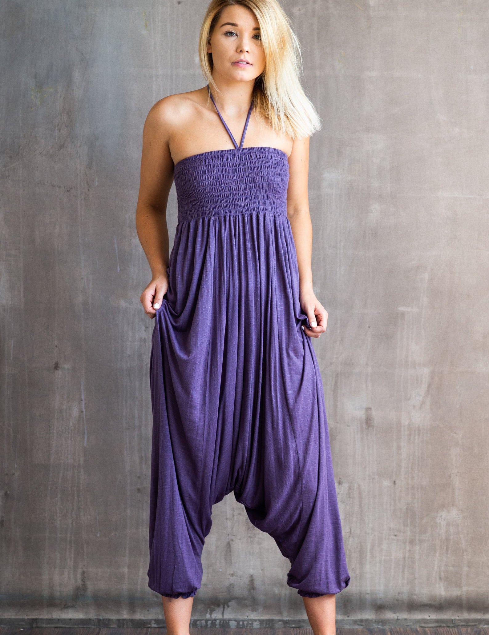 Chandra Punjabi Jumper Onesie Romper in Amethyst