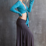 Paris Wide Leg, Flowy, Fold-over Waistband Gaucho Pants, Culottes in Mocha